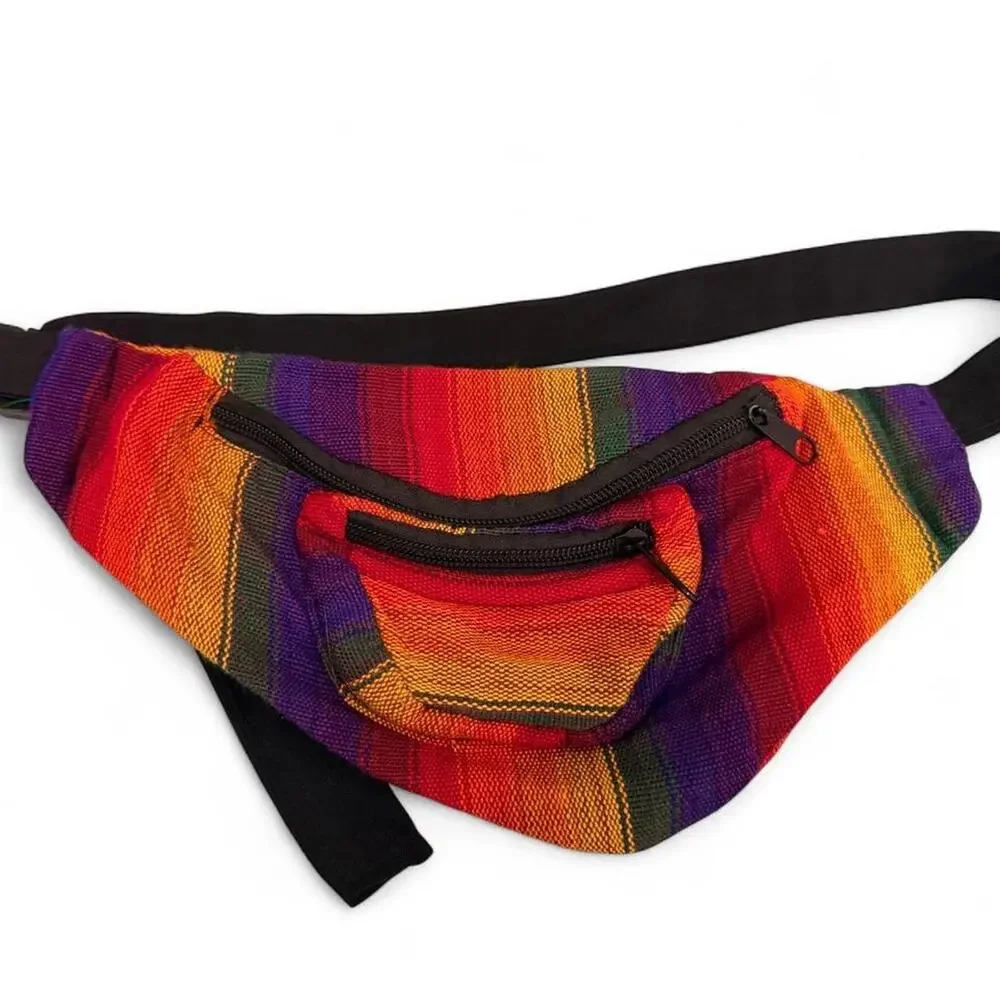 Colorful Handwoven Bohemian Rainbow Fanny Pack